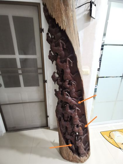 ท่อนไม้สัก แกะสลักลายม้าวิ่ง  รูปที่ 10