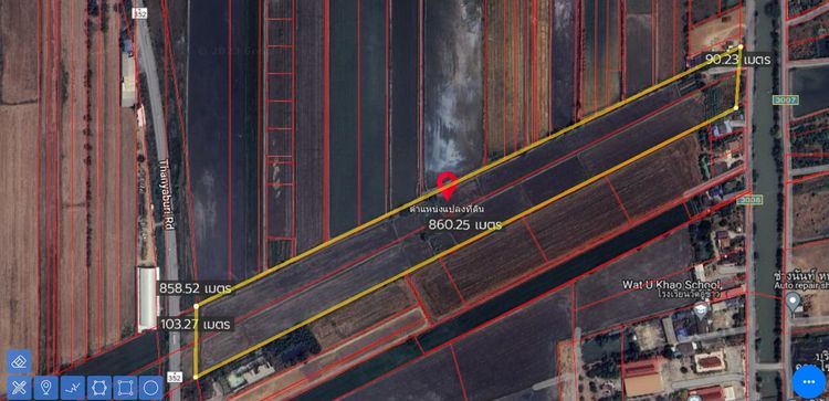 ขายที่ 44 ไร่ อำเภอคลองหลวง ติดถนนธัญบุรี-วังน้อย (352) ยาวจรดถนนเลียบคลอง 7  