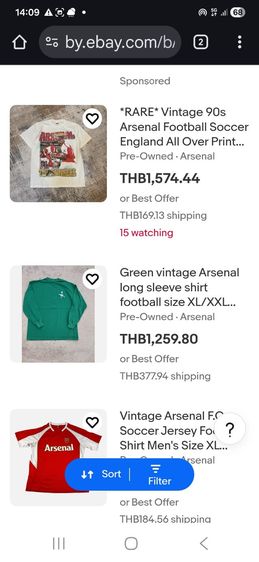 อาร์เซนอล Vintage T shirt Y2K รูปที่ 9