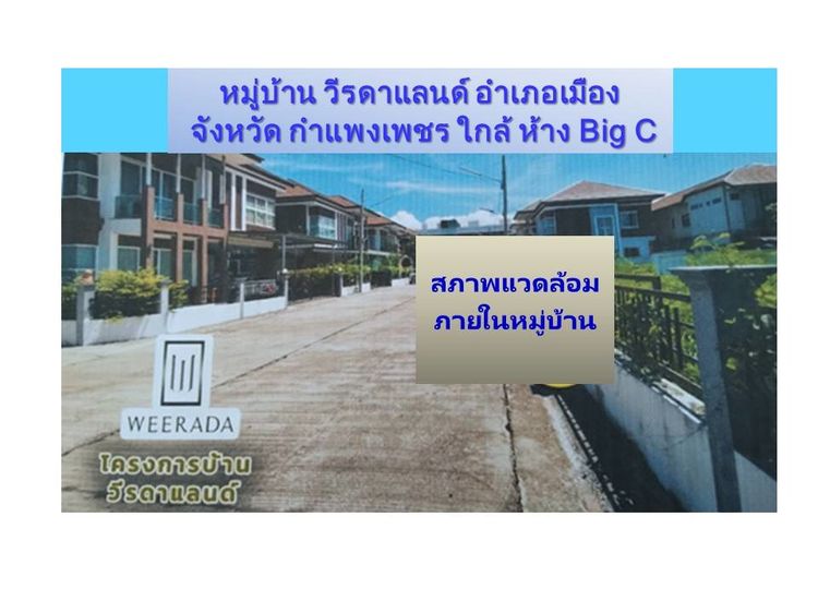 ขายที่ดินเปล่า ในโครงการ หมู่บ้านวีรดาแลนด์ กำแพงเพชร   ราคาพิเศษสุด  ตารางวาละ  22,500 บาท พื้นที่ด้านในหัวมุม 	85.4 ตารางวา รูปที่ 3