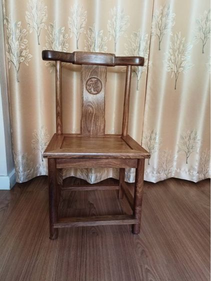 เก้าอี๊ไม้สักแกะสลักฮก