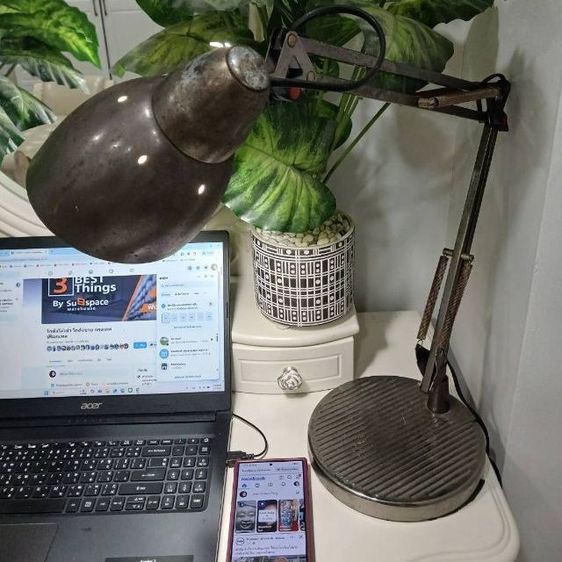 โคมไฟตั้งโต๊ะ งานเก่า สภาพสมบูรณ์ ใช้งานได้  รูปที่ 8