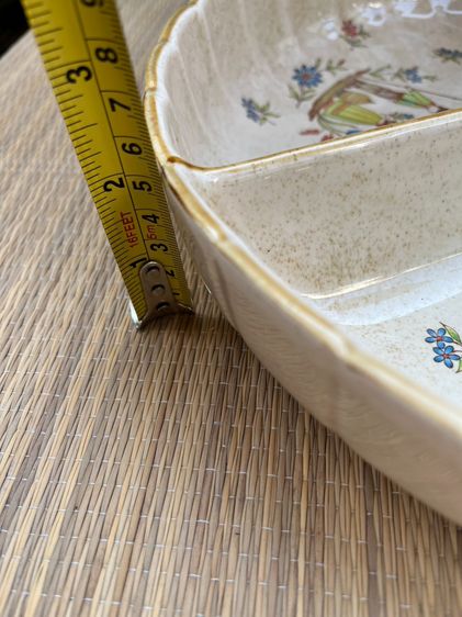 ถาดเซรามิกเสริฟอาหาร 3 ช่อง พร้อมตะกร้าหวาย งานญี่ปุ่น รูปที่ 8