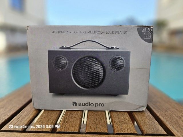 อื่นๆ ลำโพงพกพา อื่นๆ ขาย audiopro c3 wifi มือสองสภาพใหม่มาก ตำหนิตรงปุ่มเปิดปิดไม่มีผลต่อการใช้งาน นัดรับสุทธิสาร-รัชดา หรือส่งขนส่งมีค่าส่ง100 