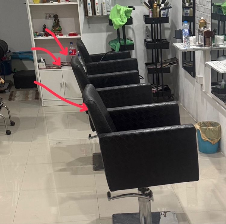 ขายเตียงสระผมและเก้าอี้  