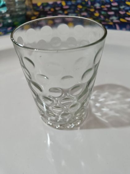 ยกชุด19ใบแก้วใสลายจุดข้างแก้ว