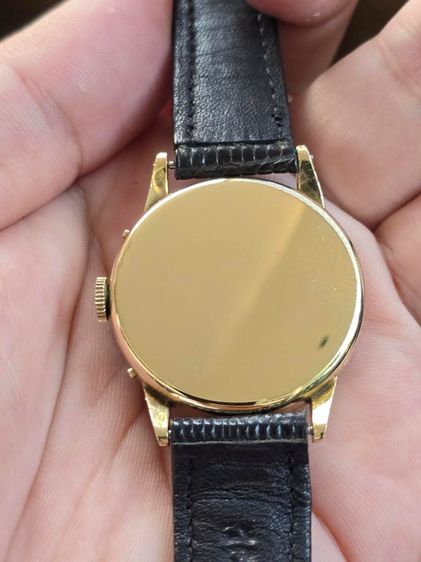 Vintage Movado Triple-Date  Calendar 14k Yollow Gold ปี1940s หน้าเฟดเดิมๆ 2หน้าต่าง 2เข็มครึ่ง มีวันที่ ตัวเรือนทองคำแท้14k  รูปที่ 4