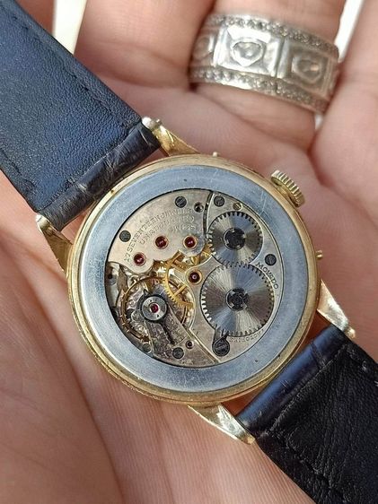 Vintage Movado Triple-Date  Calendar 14k Yollow Gold ปี1940s หน้าเฟดเดิมๆ 2หน้าต่าง 2เข็มครึ่ง มีวันที่ ตัวเรือนทองคำแท้14k  รูปที่ 16