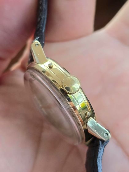 Vintage Movado Triple-Date  Calendar 14k Yollow Gold ปี1940s หน้าเฟดเดิมๆ 2หน้าต่าง 2เข็มครึ่ง มีวันที่ ตัวเรือนทองคำแท้14k  รูปที่ 5