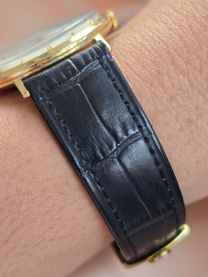 Vintage OMEGA Silver Dial 14k Solid Gold  หน้าปัดขาวSilver หลักขีด 2เข็มครึ่ง ตัวเรือนทองคำ14k   รูปที่ 8