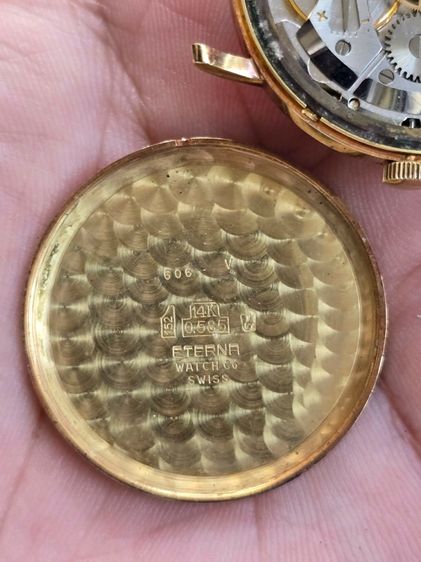 Vintage ETERNA Silver Dial Solid Gold หน้าปัดสวย หลักขีดสอดนิน  ตัวเรือนทองคำแท้ 14k  รูปที่ 14