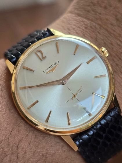 Vintage LONGINES Silver Dial 18k Rose Gold "Jumbo" หน้าปัดขาวSilver 2เข็มครึ่ง ตัวเรือนทองคำแท้ 18k รูปที่ 5