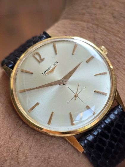 Vintage LONGINES Silver Dial 18k Rose Gold "Jumbo" หน้าปัดขาวSilver 2เข็มครึ่ง ตัวเรือนทองคำแท้ 18k