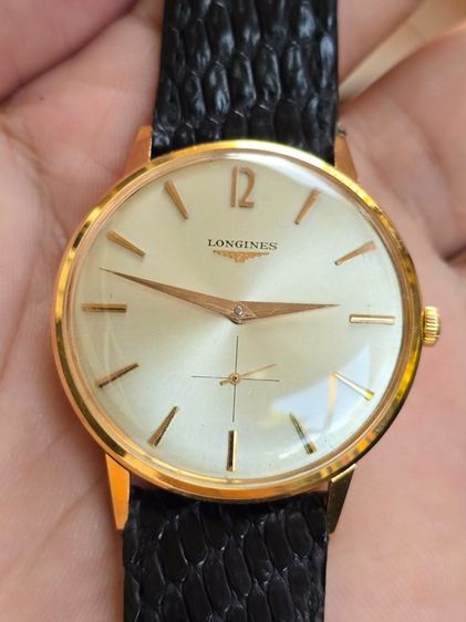 Vintage LONGINES Silver Dial 18k Rose Gold "Jumbo" หน้าปัดขาวSilver 2เข็มครึ่ง ตัวเรือนทองคำแท้ 18k รูปที่ 3