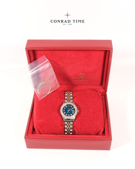 Rolex Datejust 69173 Blue Vignette Diamond Dial Two-Tone Jubilee 1995 26mm.  รูปที่ 6