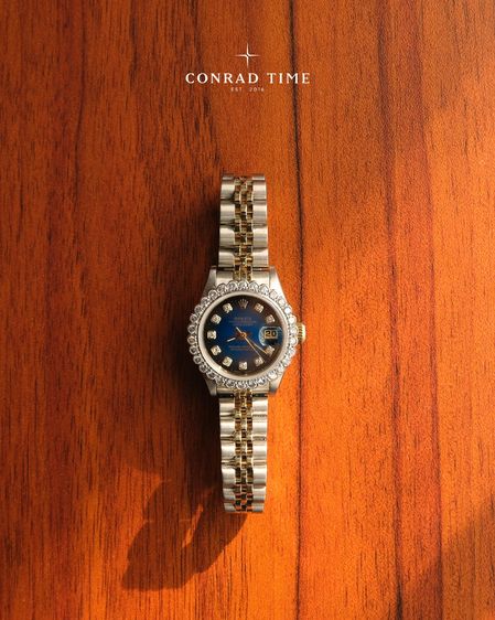 Rolex Datejust 69173 Blue Vignette Diamond Dial Two-Tone Jubilee 1995 26mm.  รูปที่ 4