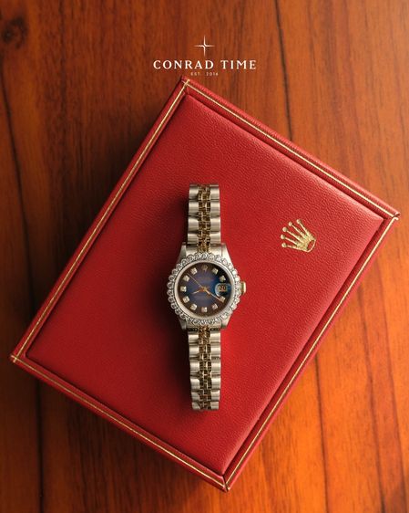Rolex Datejust 69173 Blue Vignette Diamond Dial Two-Tone Jubilee 1995 26mm.  รูปที่ 3