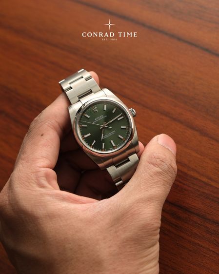 Rolex Oyster Perpetual 114200 Olive Green Dial Oyster Steel 2020 34mm. Fullset  รูปที่ 2