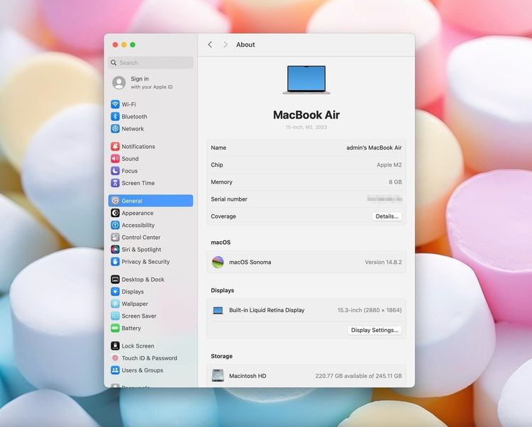 MacBook Air 15-inch M2 2023 Ram8GB SSD256GB Starlight  รูปที่ 12