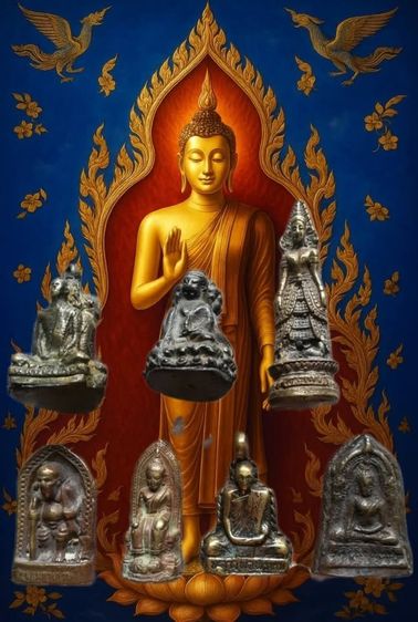 หลวงพ่อพรหม-กริ่งชินบัญชร 3เกลอ พระแม่ย่า ชูชก หลวงพ่อโตอุดกริ่ง พ่อพรหม-ชินราชใบเสมา 2หน้า