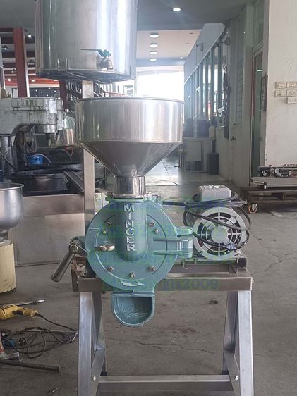 เครื่องโม่ถั่วเหลือง8นิ้วขาสแตนเลส มอเตอร์บน1แรง รูปที่ 2