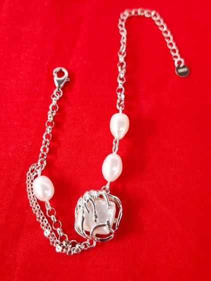 สร้อยข้อมือมุกแท้เงินแท้