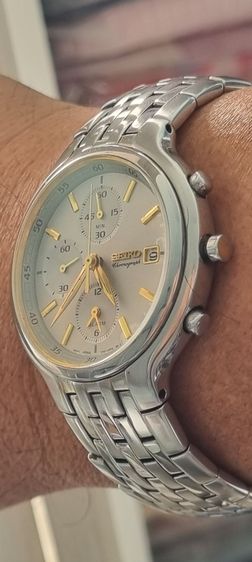  Seiko Chronograph 40มม. ระบบทำงานทุกปุ่ม กระจกใสปิ๊ง ตัวเรือนสาย เงาวับ สายยาว 17 cm ข้อมือ 6.5-7 นิ้ว ใส่ พอดี รูปที่ 2