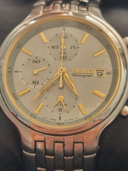  Seiko Chronograph 40มม. ระบบทำงานทุกปุ่ม กระจกใสปิ๊ง ตัวเรือนสาย เงาวับ สายยาว 17 cm ข้อมือ 6.5-7 นิ้ว ใส่ พอดี รูปที่ 14