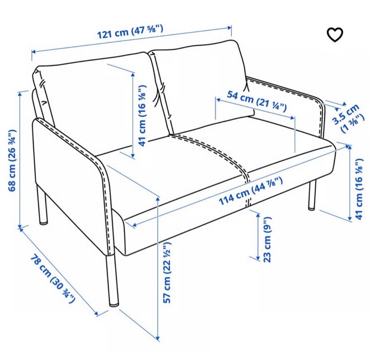 โซฟาขนาด 2 ที่นั่ง ikea Glostad รูปที่ 3