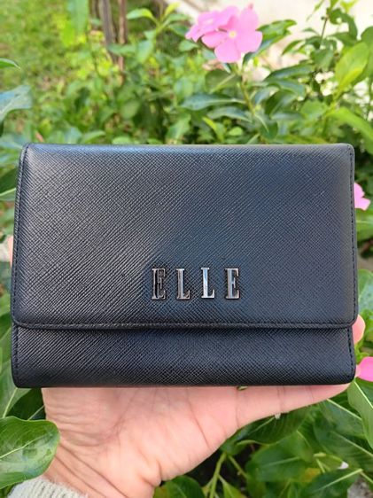 กระเป๋าสตางค์ Elle แท้ สีดำมือสอง