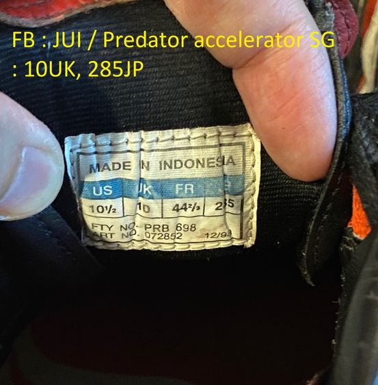 ขาย Adidas Predator Accelerator สี Original SG Size 10 UK 285 JP  รูปที่ 6