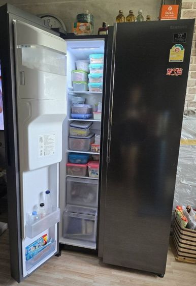 ขายตู้เย็น SIDE BY SIDE ยี่ห้อ Sansung สีดำ ขนาด 22.4 คิว ระบบ Invester ขนาดใหญ่ความจุ 22.4 คิว กดน้ำ ทำน้ำแข็ง 2 ขนาด ตัวเครื่องสภาพสวย รูปที่ 3