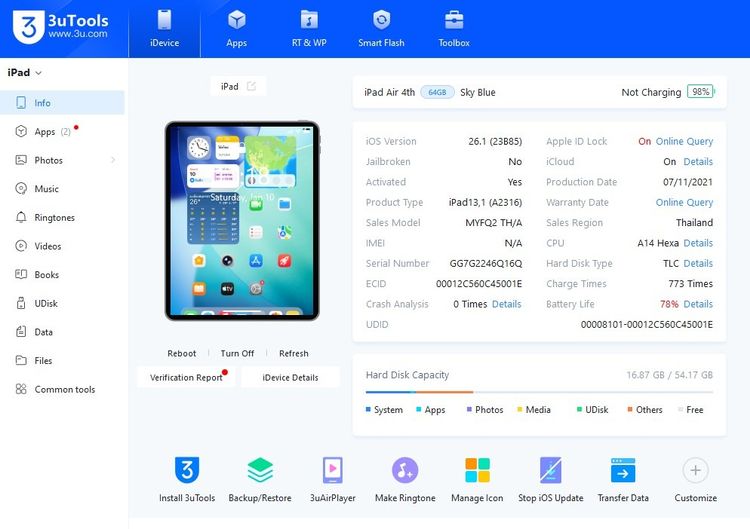 ipad air4 64g สุขภาพแบต 78 apple pen 2 คีย์บอร์ดแม่เหล็ก รวม 9000บ รูปที่ 2