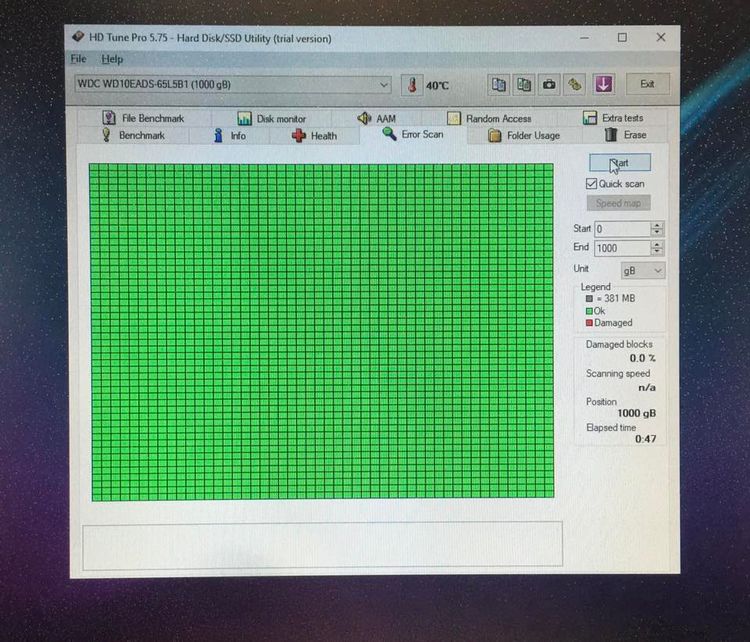 HD PC WD ความจุ1TB ลงวินโดว์10พร้อมโปรแกรมพื้นฐานให้เรียบร้อย ผลสแกนเขียวใส  รูปที่ 2