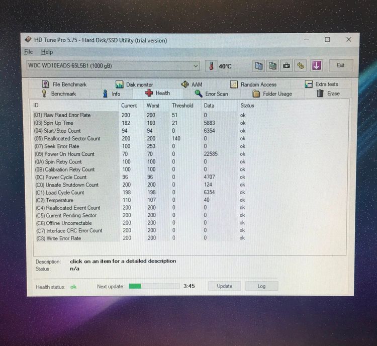 HD PC WD ความจุ1TB ลงวินโดว์10พร้อมโปรแกรมพื้นฐานให้เรียบร้อย ผลสแกนเขียวใส  รูปที่ 3