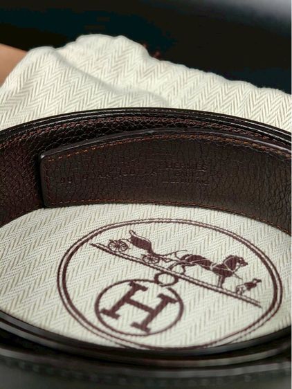 Hermes H au Carre Belt Buckle  Reversible Leather Strap 32 mm รูปที่ 5
