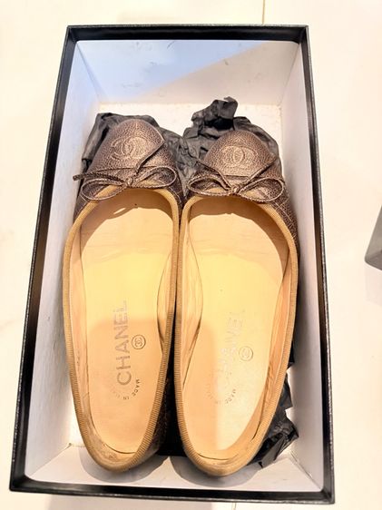 รองเท้าส้นแบน น้ำตาล หนังแท้ UK 2.5 | EU 35 | US 4.5 อื่นๆ รองเท้าchanel ผู้หญิง