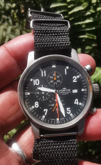 ขายแล้ว Fortis Flieger Chronograph quartz men's แนวทหาร ระบบจับเวลาแบบถ่าน เดินดีใช้งานได้ปรกติ ขนาด42-45 รวมมะยม งานใช้เครื่องmiyota japan รูปที่ 3