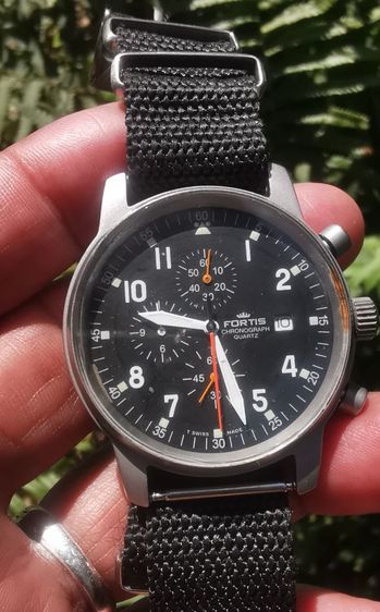 Vintage Fortis Flieger Chronograph quartz men's แนวทหาร ระบบจับเวลาแบบถ่าน เดินดีใช้งานได้ปรกติ ขนาด42-45 รวมมะยม งานใช้เครื่องmiyota japan