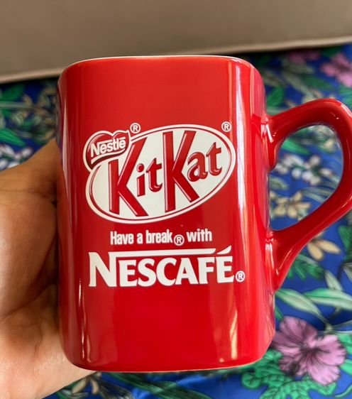 แก้วเซรามิกสีแดง โลโก้ KitKat Nescafe รูปที่ 2