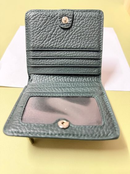 ขายกระเป๋าสตางค์ Bellagio รุ่น GiGi หนังวัวแท้พรีเมียม ใบเล็ก สไตล์มินิมอล สี Dark Green สภาพดี รูปที่ 4