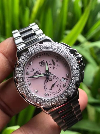 Tag Heuer F1 Top Quartz Chronograph Diamond Bezel Pink MOP Dail CAC1311🇨🇭🇨🇭
   รูปที่ 8