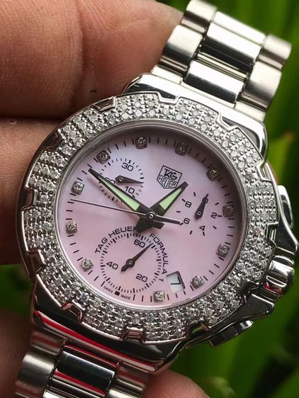 Tag Heuer F1 Top Quartz Chronograph Diamond Bezel Pink MOP Dail CAC1311🇨🇭🇨🇭
  