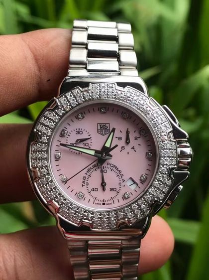 Tag Heuer F1 Top Quartz Chronograph Diamond Bezel Pink MOP Dail CAC1311🇨🇭🇨🇭
   รูปที่ 7