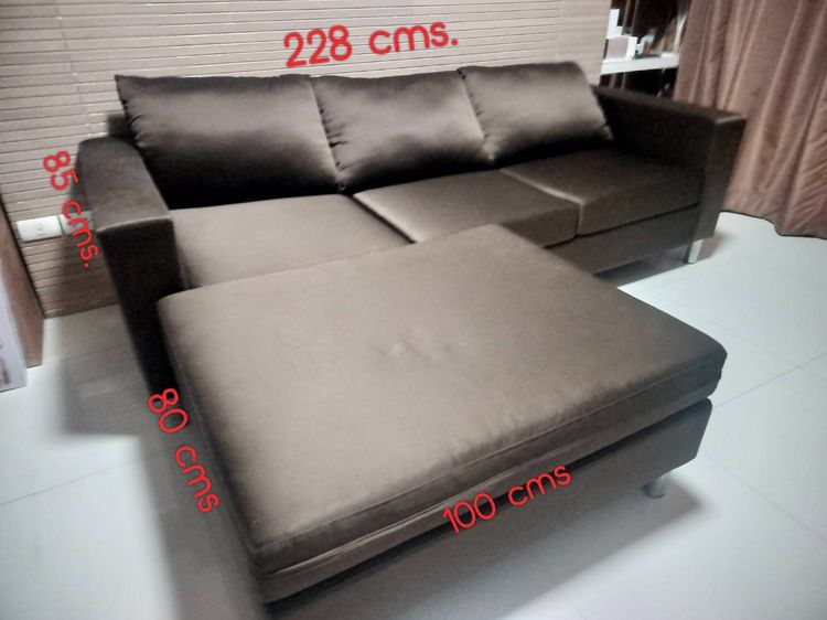 ผ้า น้ำตาลเข้ม 4 ที่นั่ง ขายโซฟา