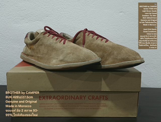 BROTHER by CAMPER, Men's 42EU(27.5cm) Original งาน Morocco ของแท้ มือ 2 สภาพใกล้เคียงของใหม่, รองเท้า CAMPER หนังแท้ พื้นเต็ม ไม่มีตำหนิใดๆ รูปที่ 4