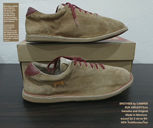 BROTHER by CAMPER, Men's 42EU(27.5cm) Original งาน Morocco ของแท้ มือ 2 สภาพใกล้เคียงของใหม่, รองเท้า CAMPER หนังแท้ พื้นเต็ม ไม่มีตำหนิใดๆ รูปที่ 14