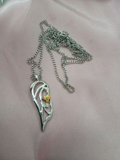 สร้อยคอพร้อมจี้เงินแท้ เพชรแท้ (งานนอกค่ะ)