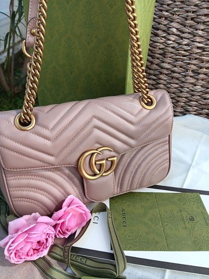 กระเป๋า Gucci marmont 26 สีเบจ รูปที่ 5