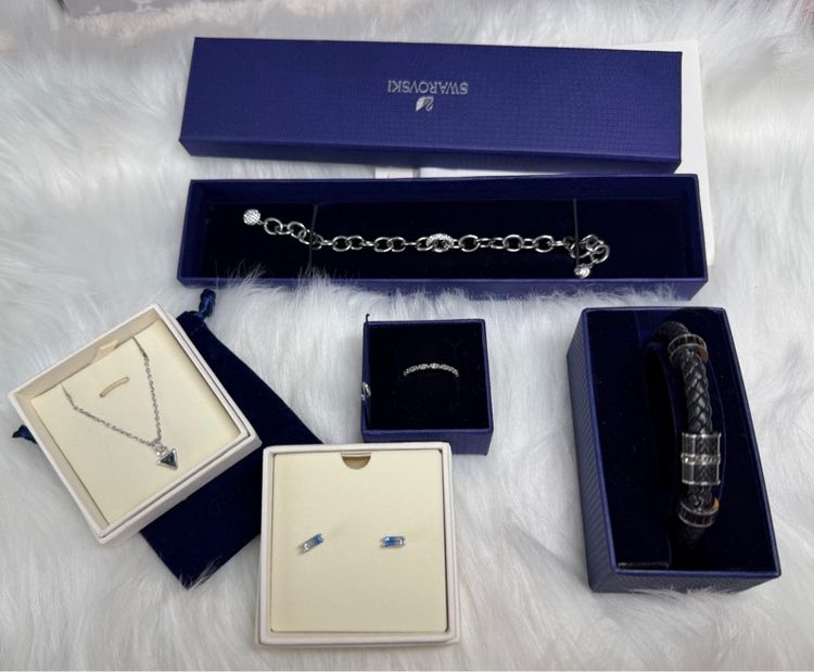 เงิน สร้อยคอและจี้ สร้อยคอแหวนข้อมือ Swarovskiแท้